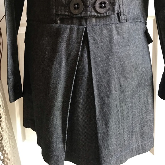 Tailored Denim Trench Coat in Dark Blue - Picture 5 of 9